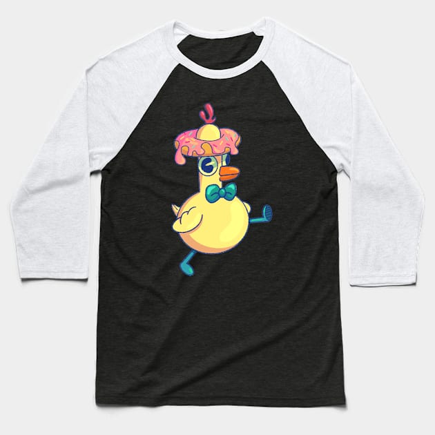 Chicken with a donut hat Baseball T-Shirt by DreamPassion